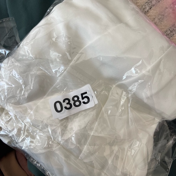 NBD Julina Crystal Embellished Top in Ivory & Silver Wrap Style Pleated Size L - Picture 14 of 14